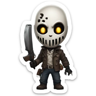 A chibi version of The Deathslinger, from horror game Dead By Daylight  sticker