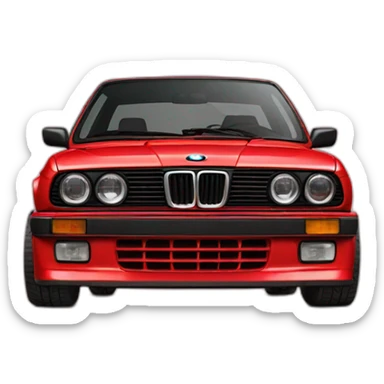 Red Bmw e 30 sticker