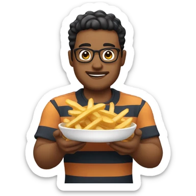 Nick eh 30 with French fries and waves sticker