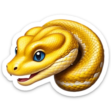 cinematic-cute-python-portrait-emoji,-head-tilted-playfully-and-inquisitively,-with-a-sleek,-patterned-body-accented-by-vibrant-scales-and-round,-sparkling-eyes-full-of-charm,-simplified-yet-irresistibly-adorable-features,-highly-detail  sticker