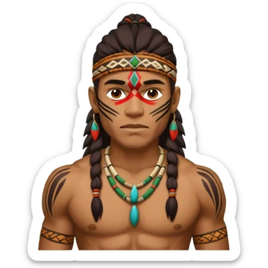 a tribal man with jungle sticker