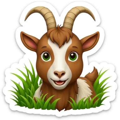 goat with grass in his mouth sticker