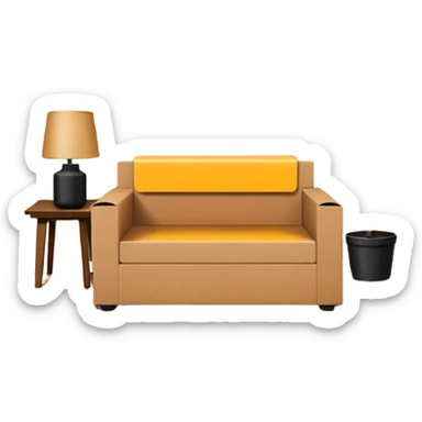 large cardboard box standing in a living room sticker