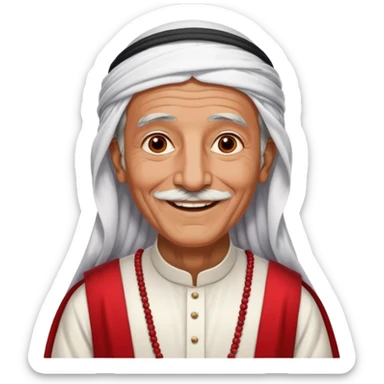 i want an old UAE grandfather wearing the tradtiitonal cloths sticker