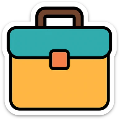 colored briefcase icon sticker