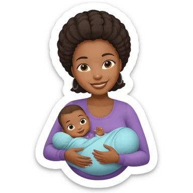 Black woman rocking her baby sticker