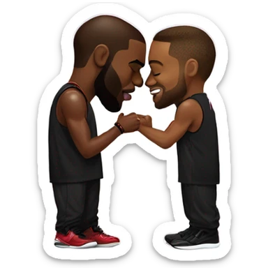 Lebron smooching Dwayne wade sticker