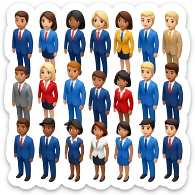 isometric people dressed as realtors sticker