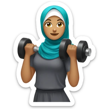 Russian-hijabi-lifting-dumbbell sticker
