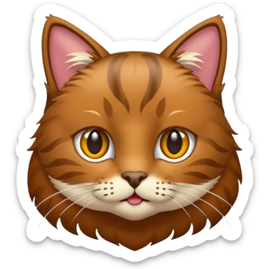 eine braune flauschige niedliche katze  sticker