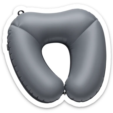 A compact inflatable travel pillow with a sleek surface and adjustable firmness. sticker