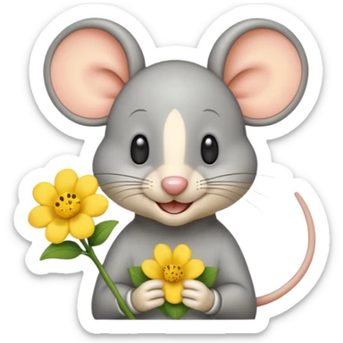 Jerry the mouse, giving a flower sticker