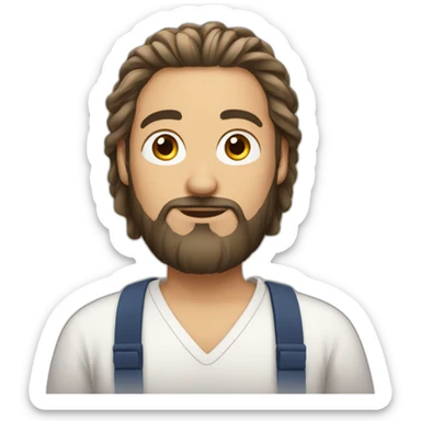 French man with manbun and beard sticker