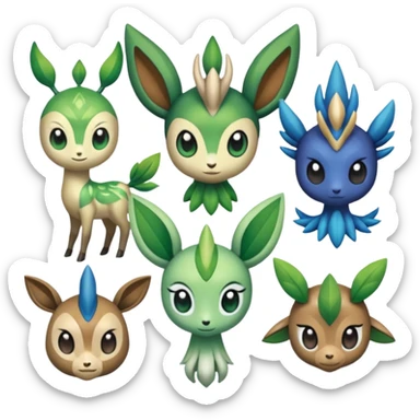 Meloetta-Celebi-Xerneas-Sawsbuck-Virizion-Pokémon-Fakémon-creature sticker