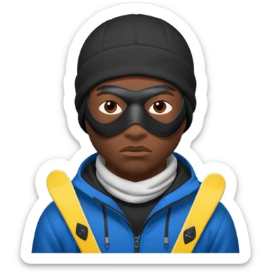 black guy thug with ski mask sticker