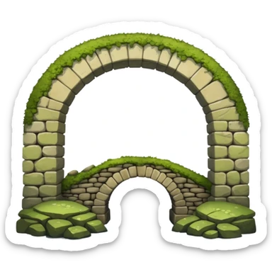 a simple rustic stone bridge sticker