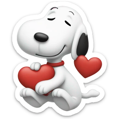 snoopy with hearts sticker
