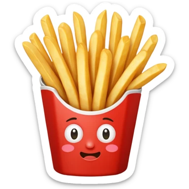 french fries without eyes sticker