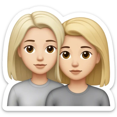 One long hair and one short hair lesbian couple  sticker