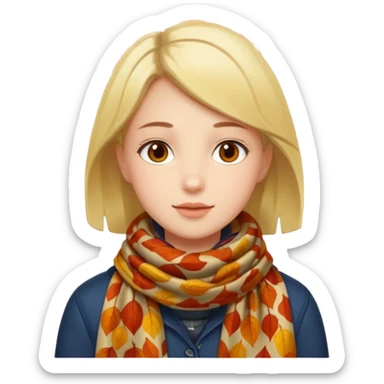 🧣🍂🍁 Wrapped in a scarf under falling leaves sticker