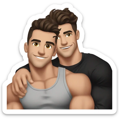 Grayson Dolan, tank top, muscular, embracing skinny brunette boyfriend sticker