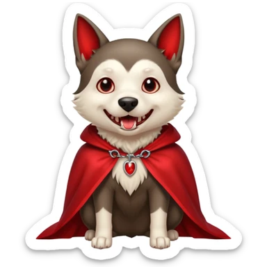     {
      "type": "object",
      "look": "dog in red collar cloak",
      "description": "a loyal vampire dog wearing a red collar cloak"
    } sticker