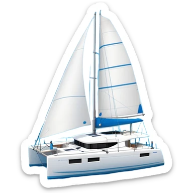 A lagoon 42 catamaran with no wording or letters on the boat  sticker
