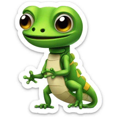 a gecko as an robot sticker