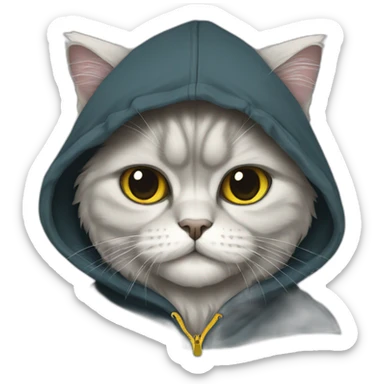Persian cat wearing hoodie sticker
