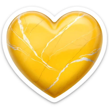 yellow heart with marble texture sticker