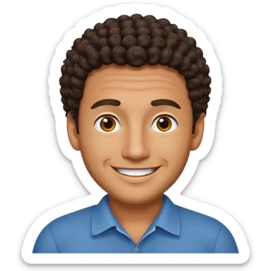 Hispanic dad with short curly hair sticker