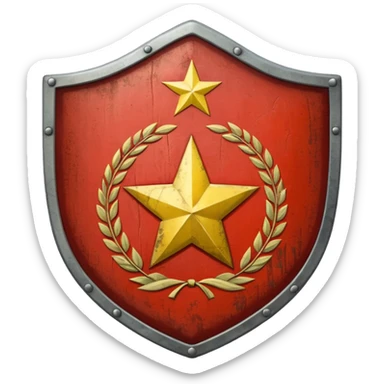 generate a realistic shield with the USSR flag sticker