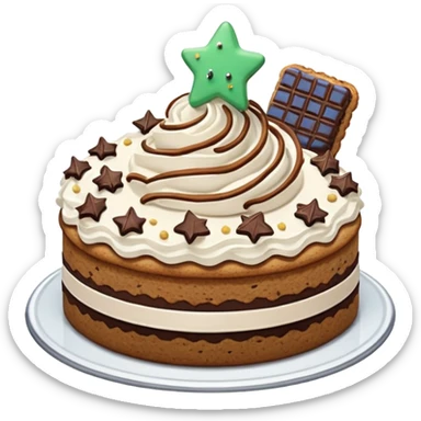 torta con i Pan di stella e panna sticker