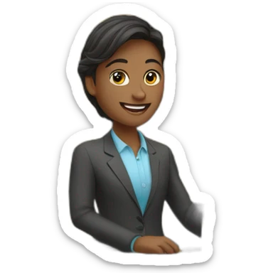 store sales agent using computer sticker