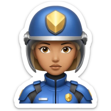 Futuristic woman cop sticker