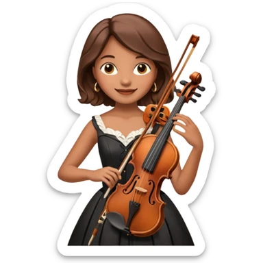 BROWN FEMALE VIOLINIST sticker