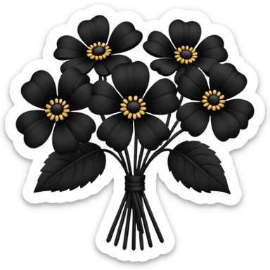 Ramo de flores negras  sticker