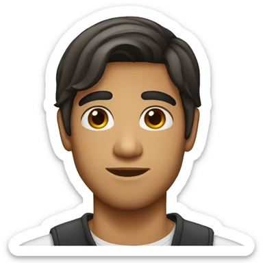 Hispanic and Italian 20 year old man with straight hair  sticker