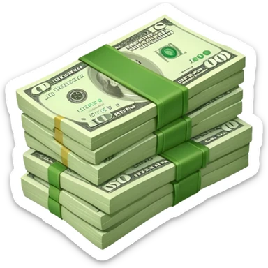 stack of money bills sticker