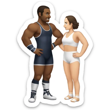 Make wrestler in love with female wrestler sticker
