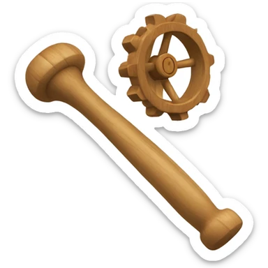 generate an emoji of a ‘rattle’, a traditional Mexican noisemaker. It typically features a wooden handle and a gear-like top with protruding pegs that hit a flat sticker