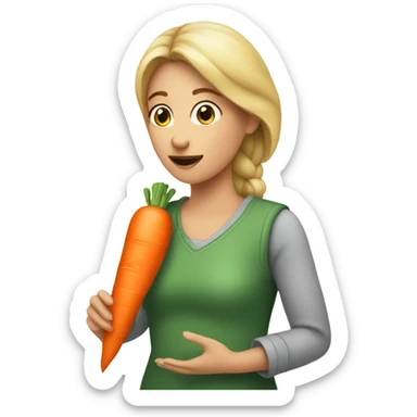 Women eating carrot sticker
