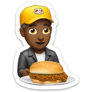 New york cab driver eating a sloppy joe sticker