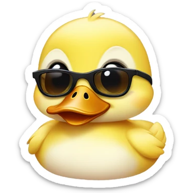 Baby duck with sunglasses sticker