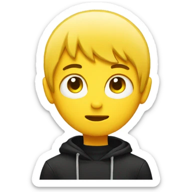 Round yellow emo emoji sticker