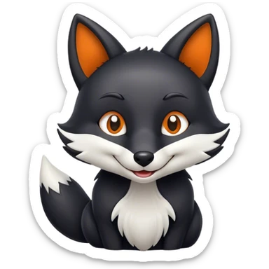 black smile fox sticker