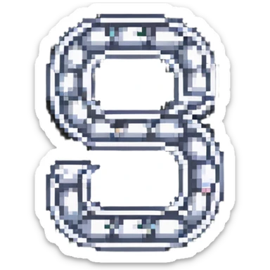 Pixel art number 6 with pearl decorations sticker