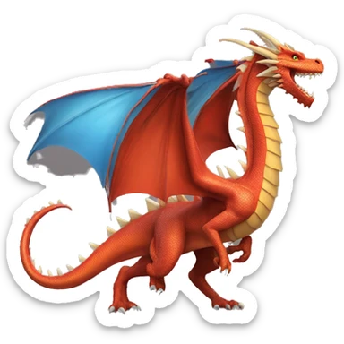 A fire breathing dragon that is extremely detailed  sticker