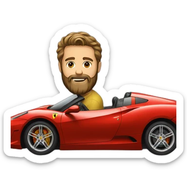 Bearded guy in a Ferrari  sticker