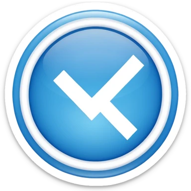 Un circulo celeste con una palomita blanca dentro un check sticker